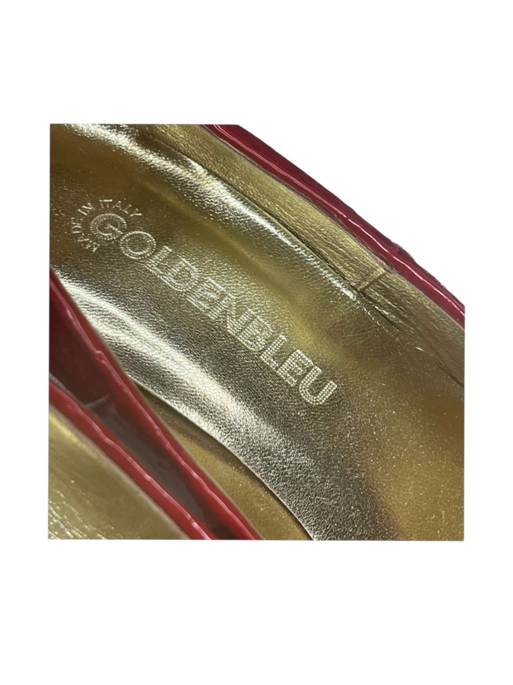 VHTF: new Goldenbleu ♛ Tina Mixed Media Pony Hair Heels Pumps ♛ Red 37.5 7M 7.5M - Picture 12 of 17